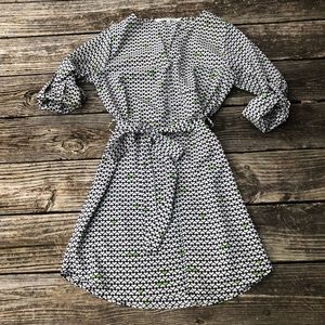 HEARTS! Super fun! Navy/green heart shirt dress